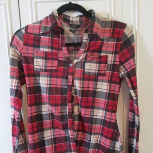 Super Soft Rue21 Pink Plaid Shirt, Small-ish